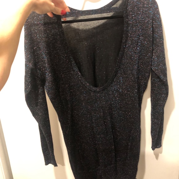 DYNAMITE open back sparkling sweater - Picture 3 of 5